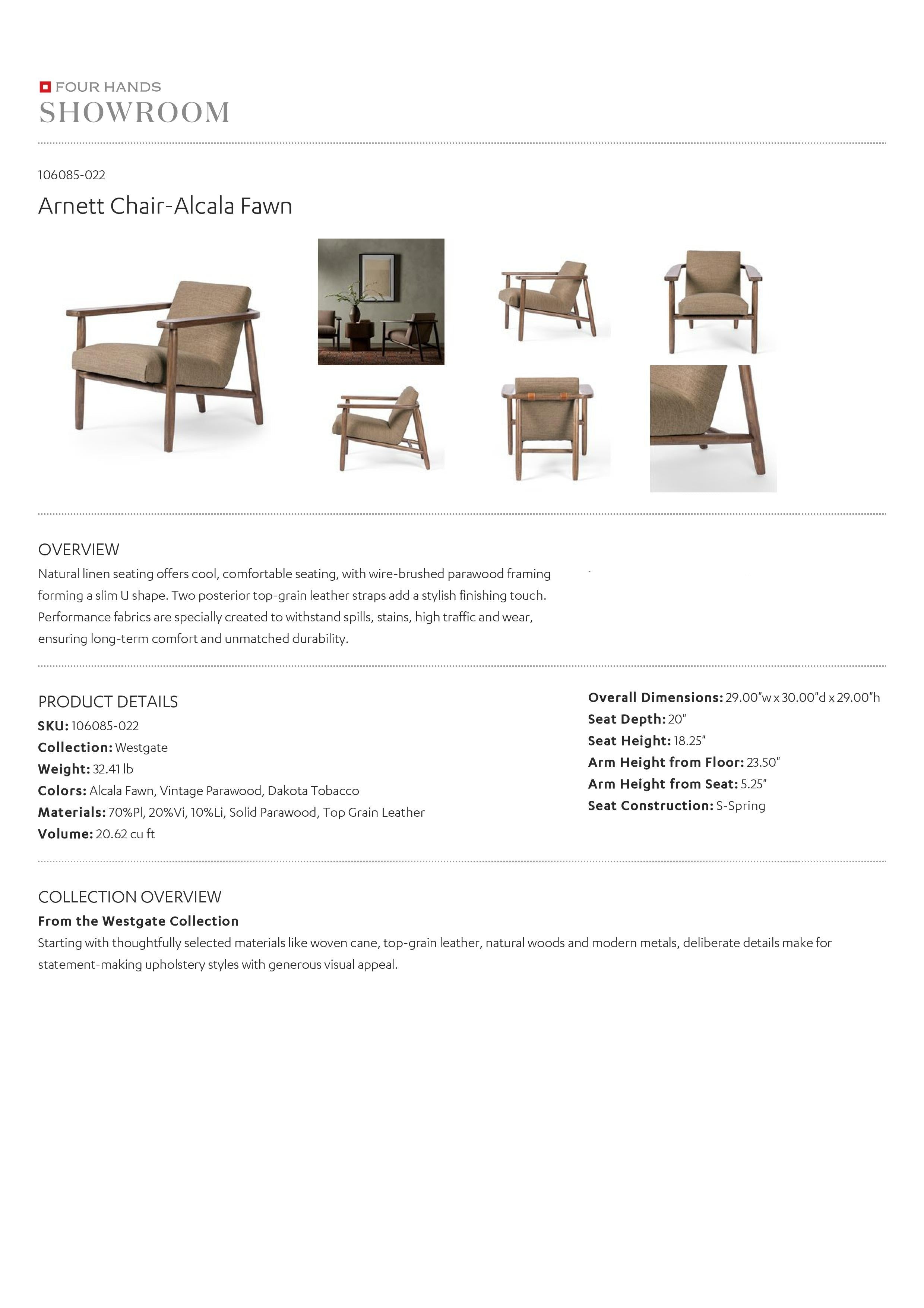 Four hands arnett discount chair