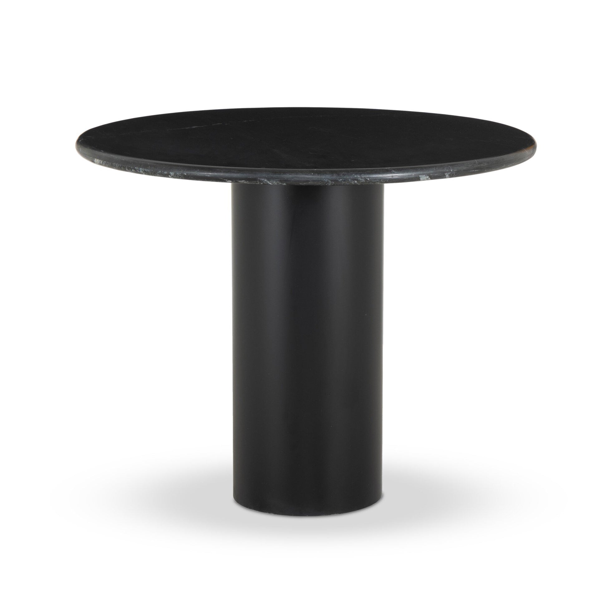 four hands belle round dining table black front