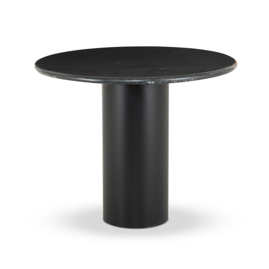four hands belle round dining table black