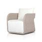 four hands geneva outdoor swivel chair white angle