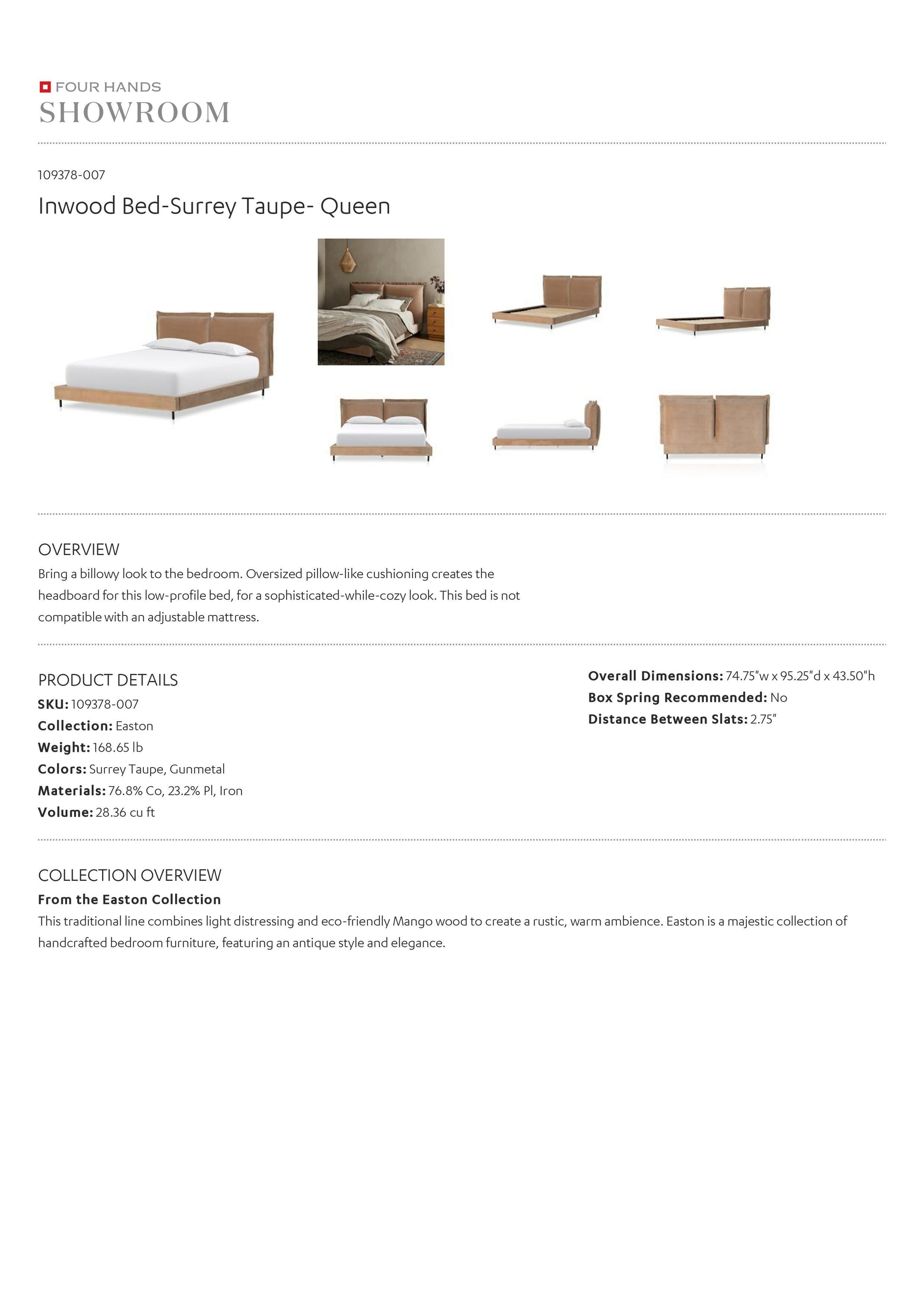 four hands inwood bed taupe tearsheet queen