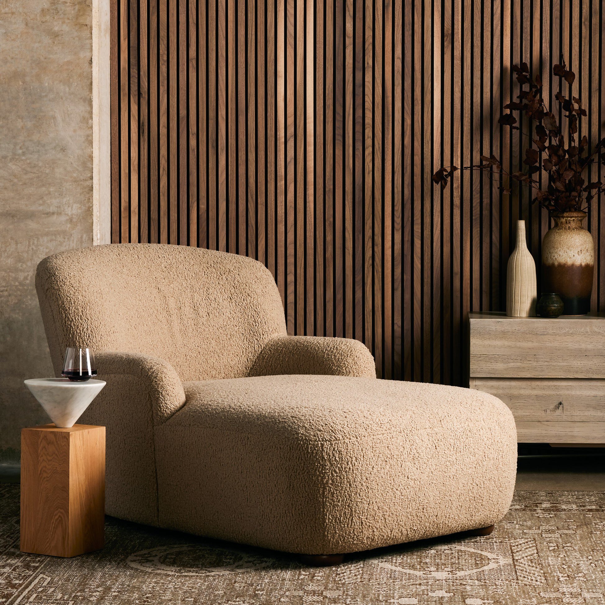 four hands kadon chaise lounge camel styled