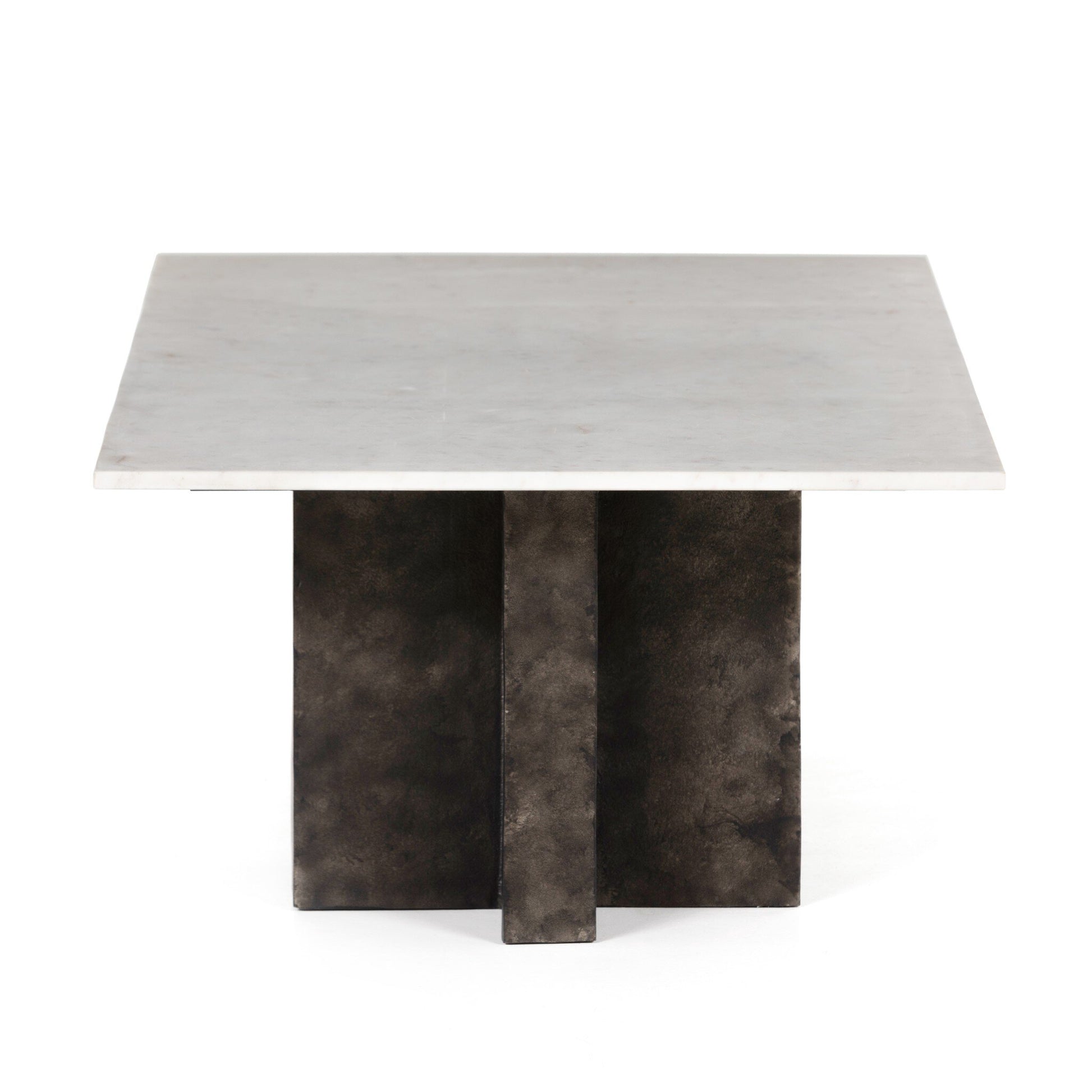 four hands terrell coffee table white marble side