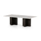 four hands terrell coffee table white marble