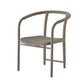 Gray chair with woven seat on a white background