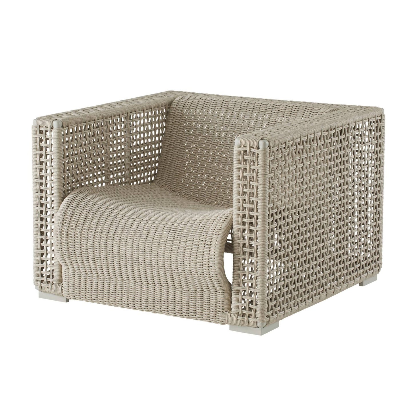 Guidry Outdoor Lounger Chair Rope Buff