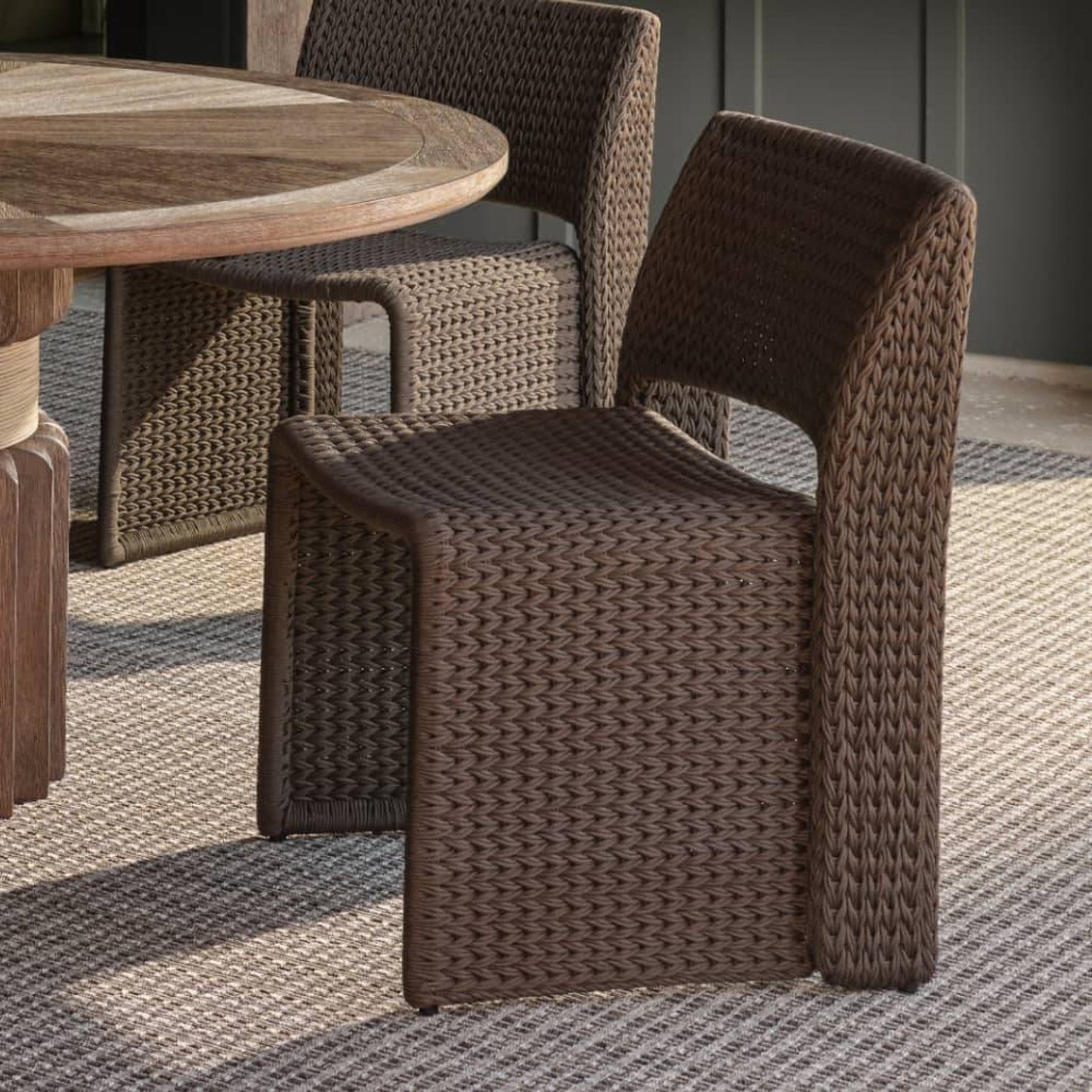 Veneto Outdoor Dining Chair Charcoal Brown