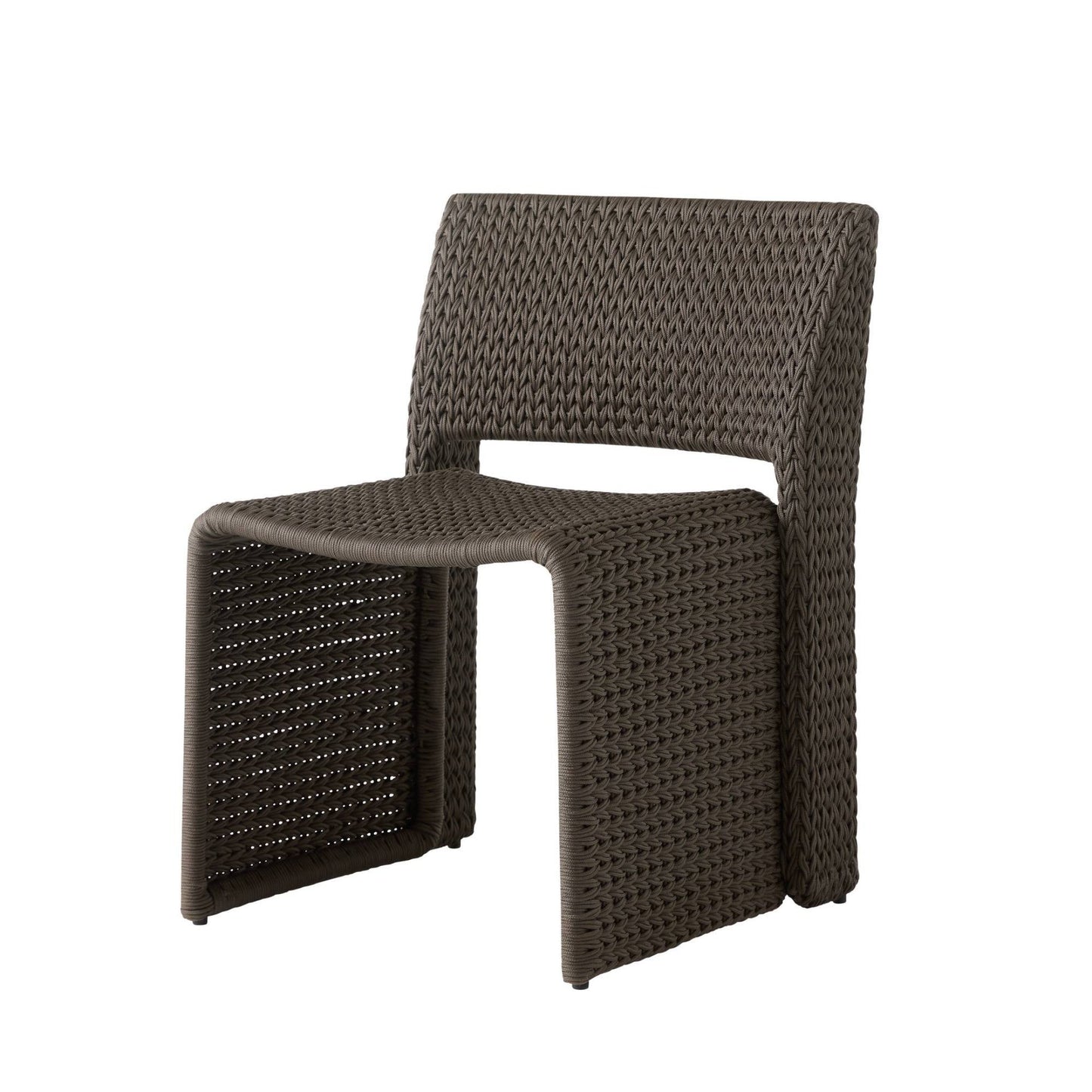 Brown woven chair on a white background