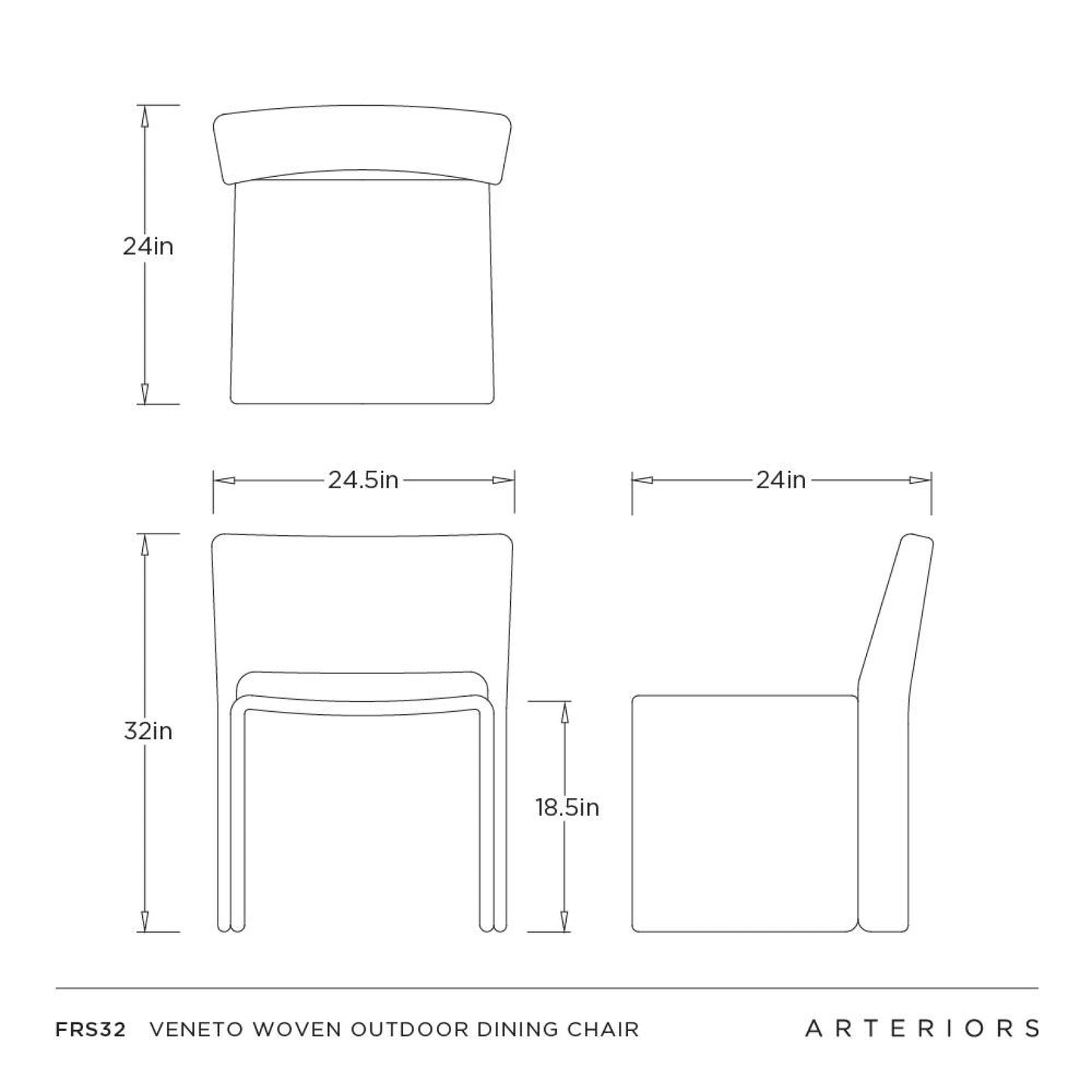 Veneto Outdoor Dining Chair Charcoal Brown