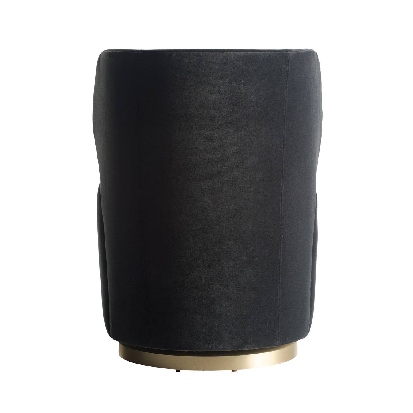 Gray cylindrical stool with gold base on a white background