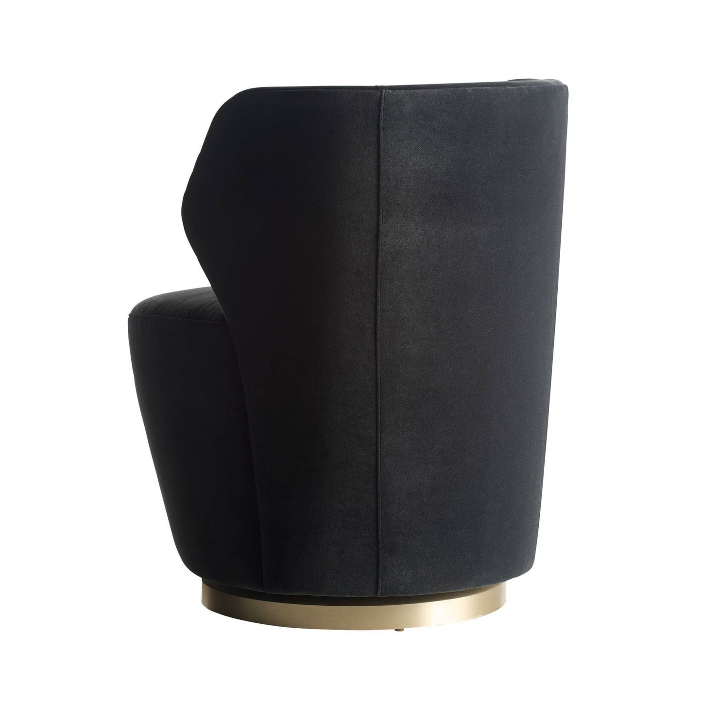Gray armchair with a gold base on a white background