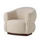 Beige armchair with a textured surface on a white background