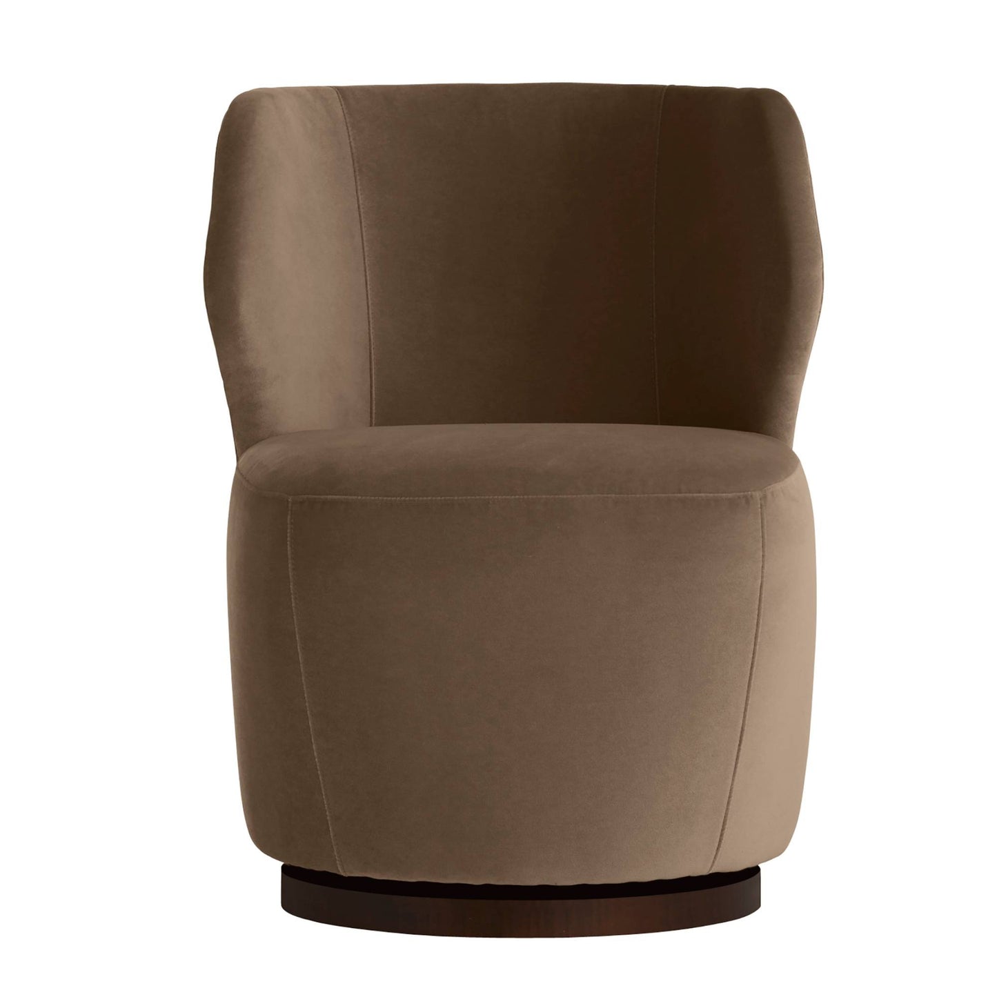 Brown swivel chair on a white background