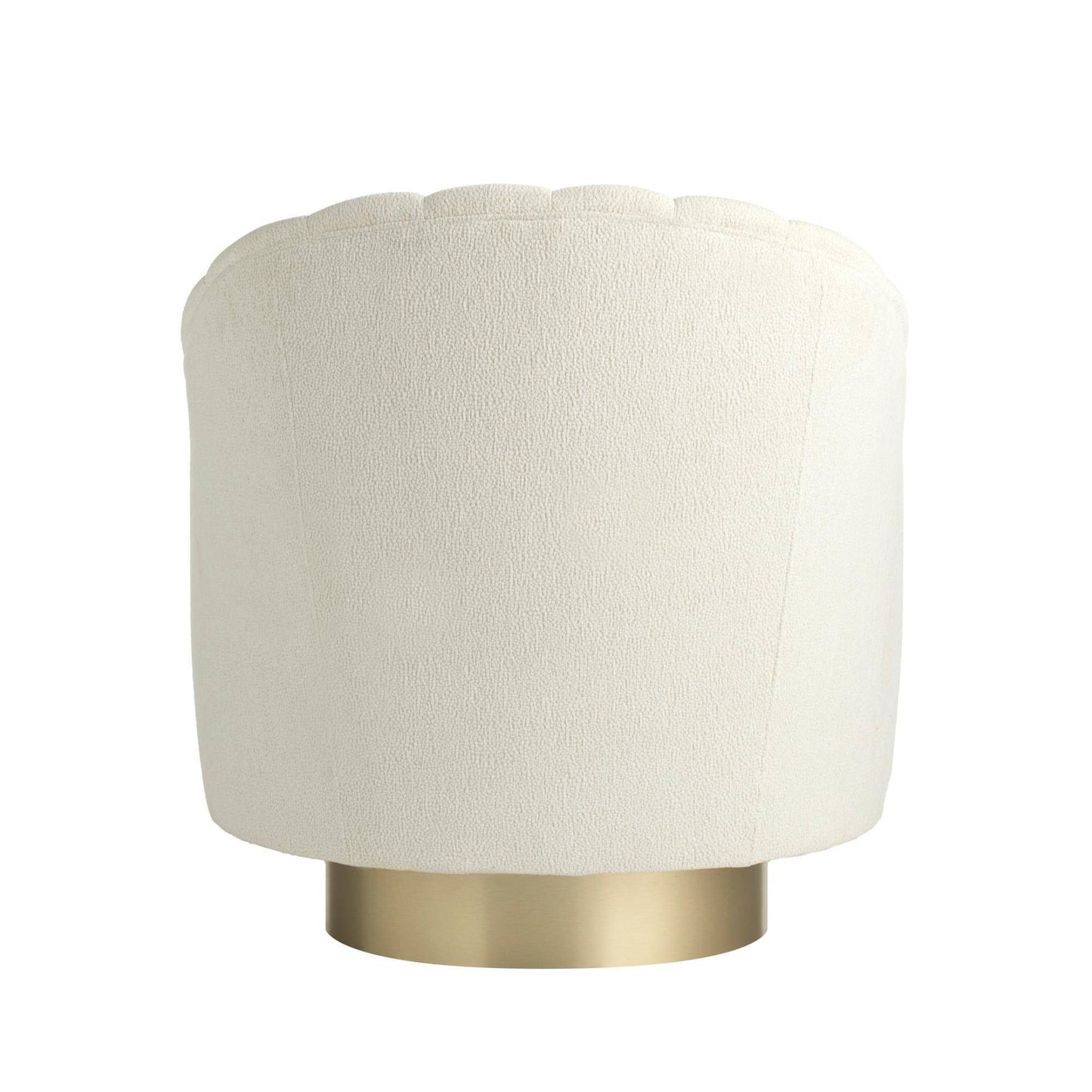 White textured lampshade with a gold base on a white background