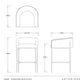 Technical line drawing of a bar stool showing front, back, and side views with dimension labels including 24 in, 24.5 in, 39 in, and 32 in, titled 2096 Osbourne Bar Stool.