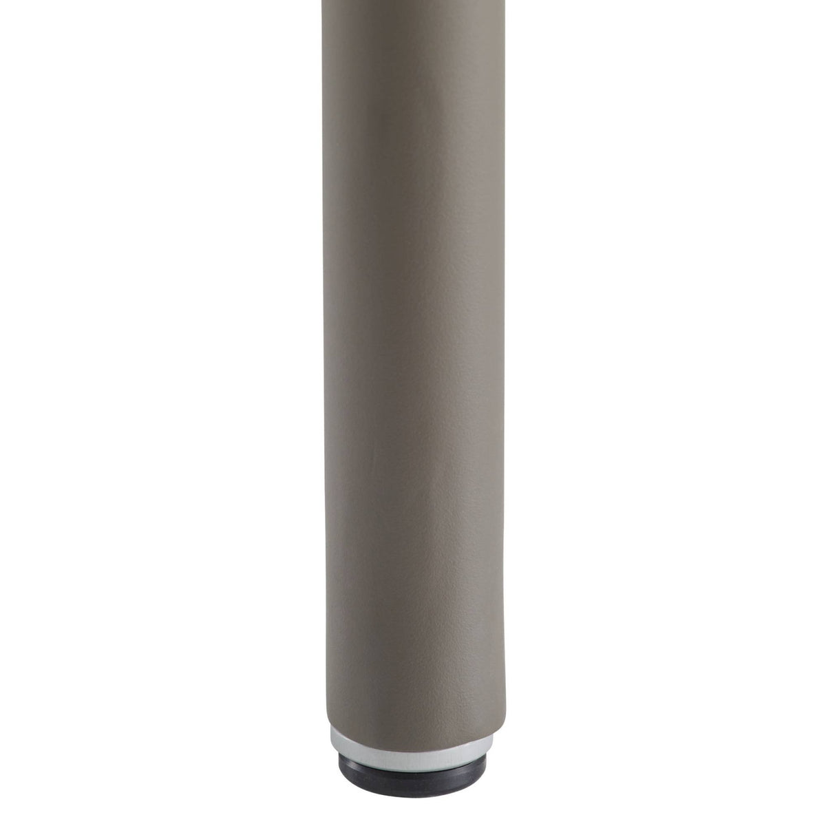 Black cylindrical object on a white background