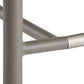 Close-up of a metallic frame structure on a white background