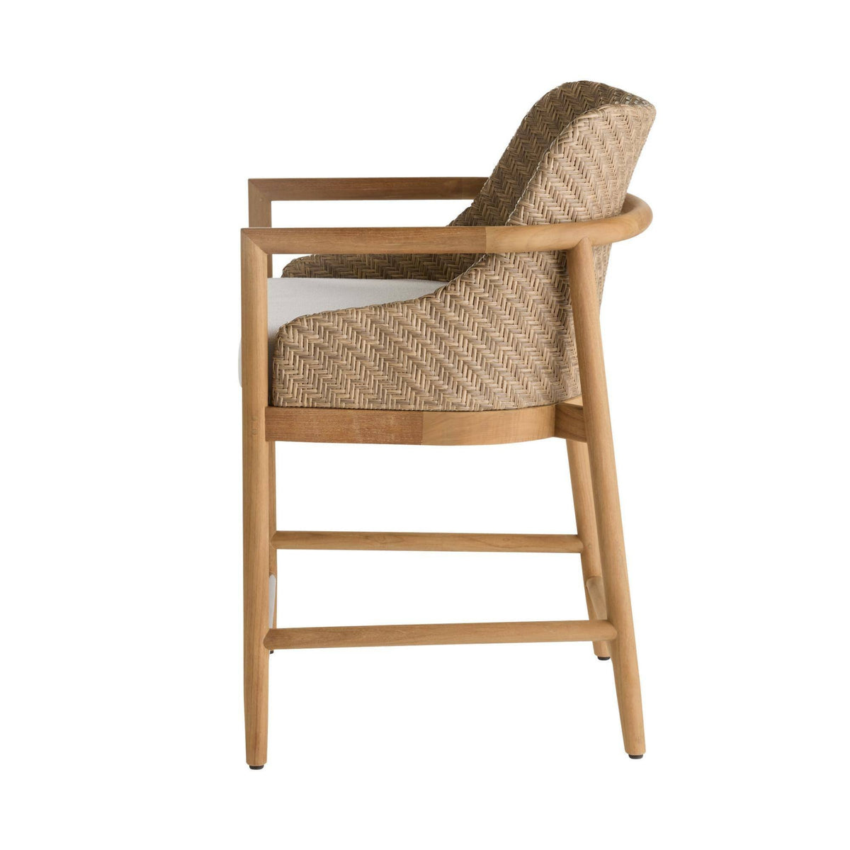 Chair with woven backrest and seat on a white background