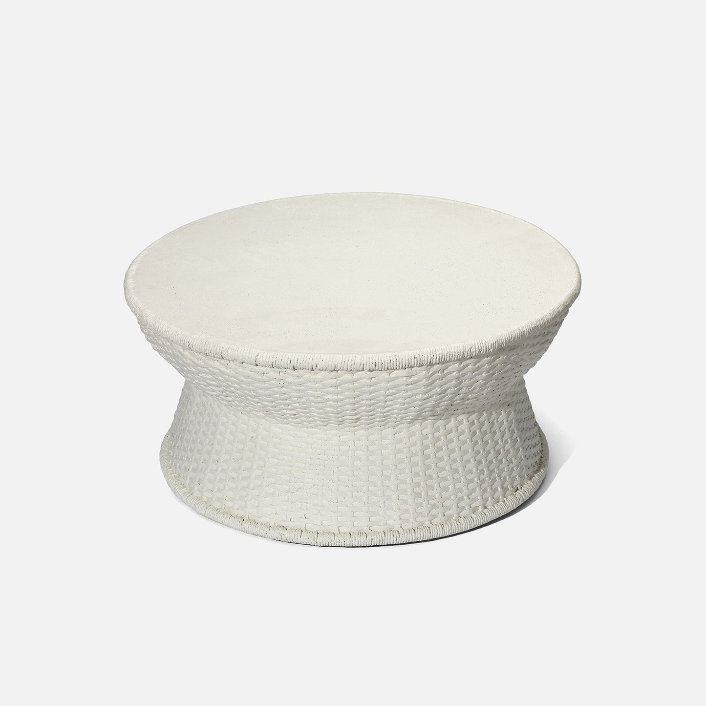 White textured coffee table on a light gray background
