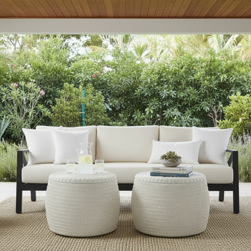 coffee table white    wicker made goods