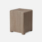 Wooden cube stool on a white background