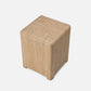 Wooden cube stool on a white background