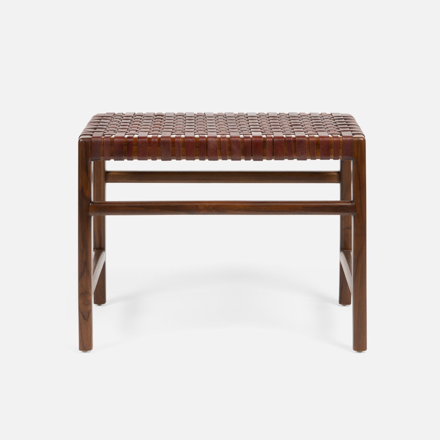 Brown woven bench on a white background