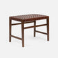 Brown woven stool on a white background