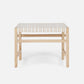 Wooden stool with a woven seat on a white background