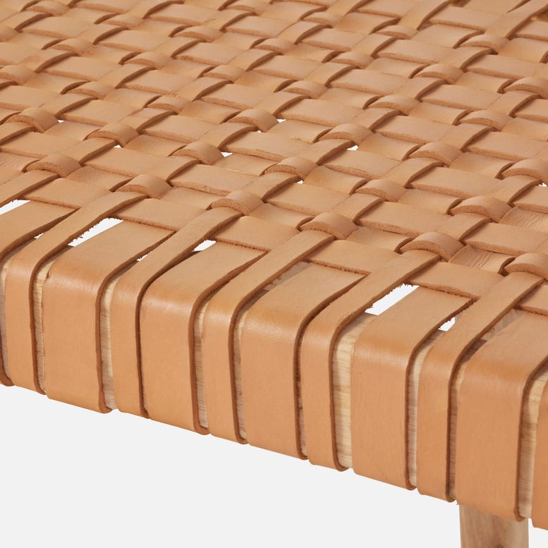 Percy Bench Tan Leather