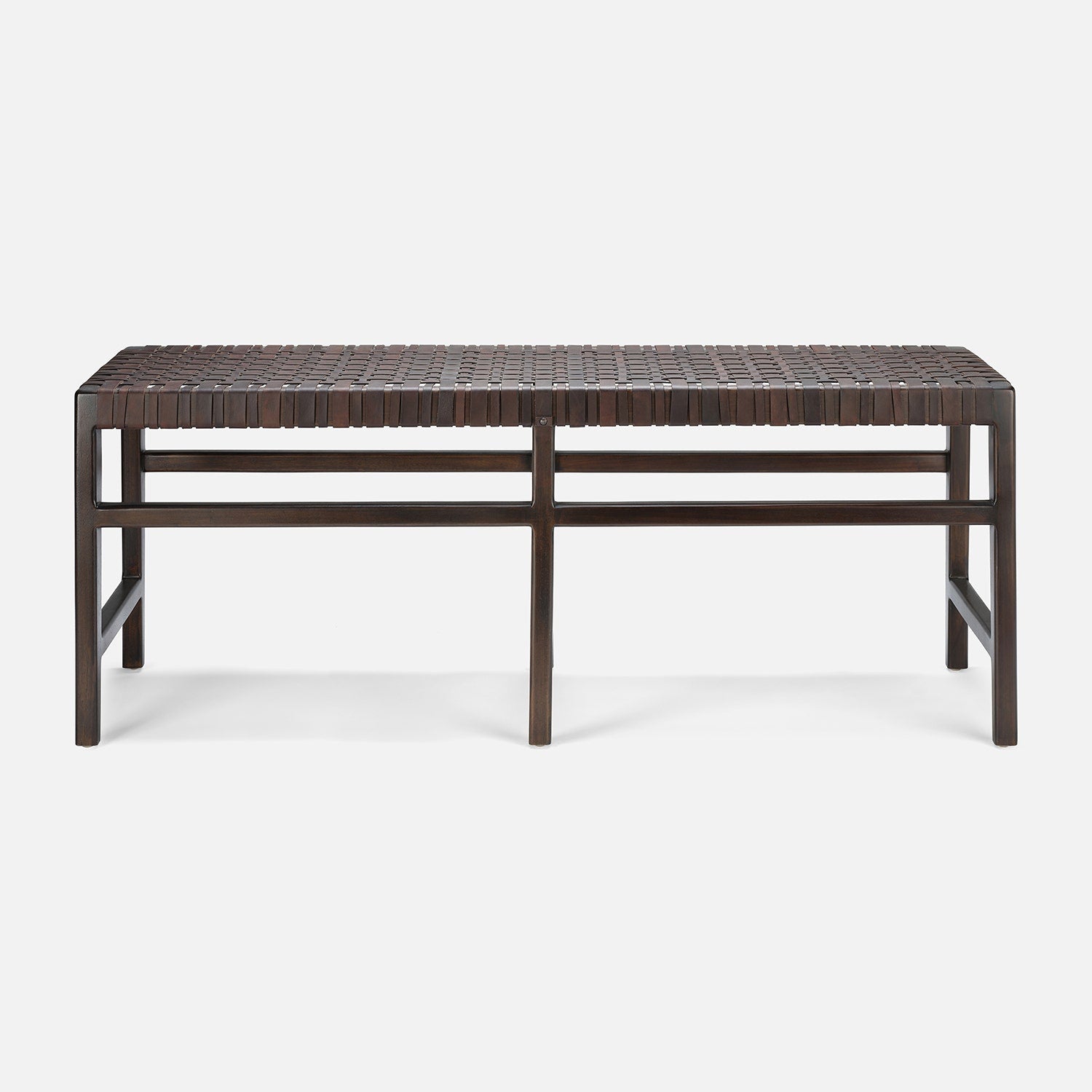 Woven outdoor coffee table on a white background
