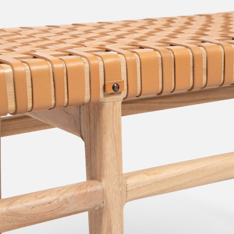 Percy Bench Tan Leather