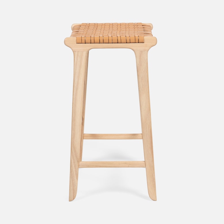 Percy Counter and Bar Stool Tan Leather