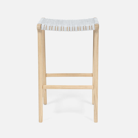 Percy Counter Stool White Leather