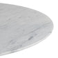 Round marble table top with gray and white marbled pattern on a white background