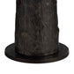 Close-up of a dark brown textured cylindrical pedestal base with a circular flat platform, shown against a plain white background.