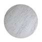 A round white marble tabletop or decorative tile with natural gray veining, shown from a top-down view on a white background.