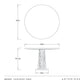 Dimensions of a table with Arteriors branding