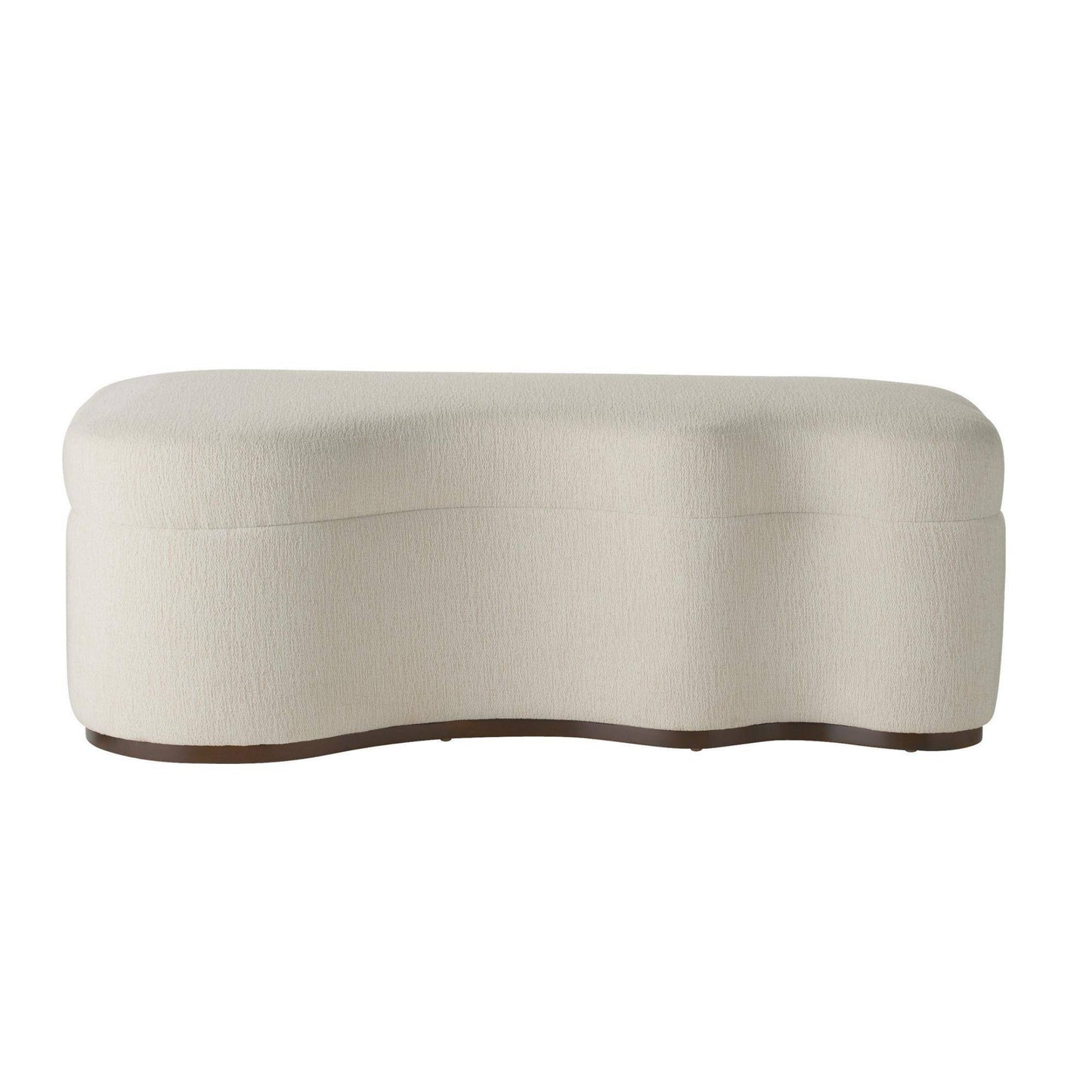 Beige wavy ottoman on a white background
