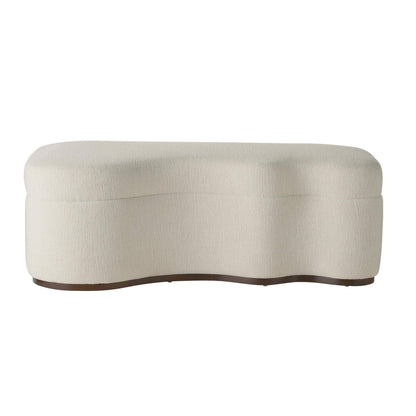 Beige wavy ottoman on a white background