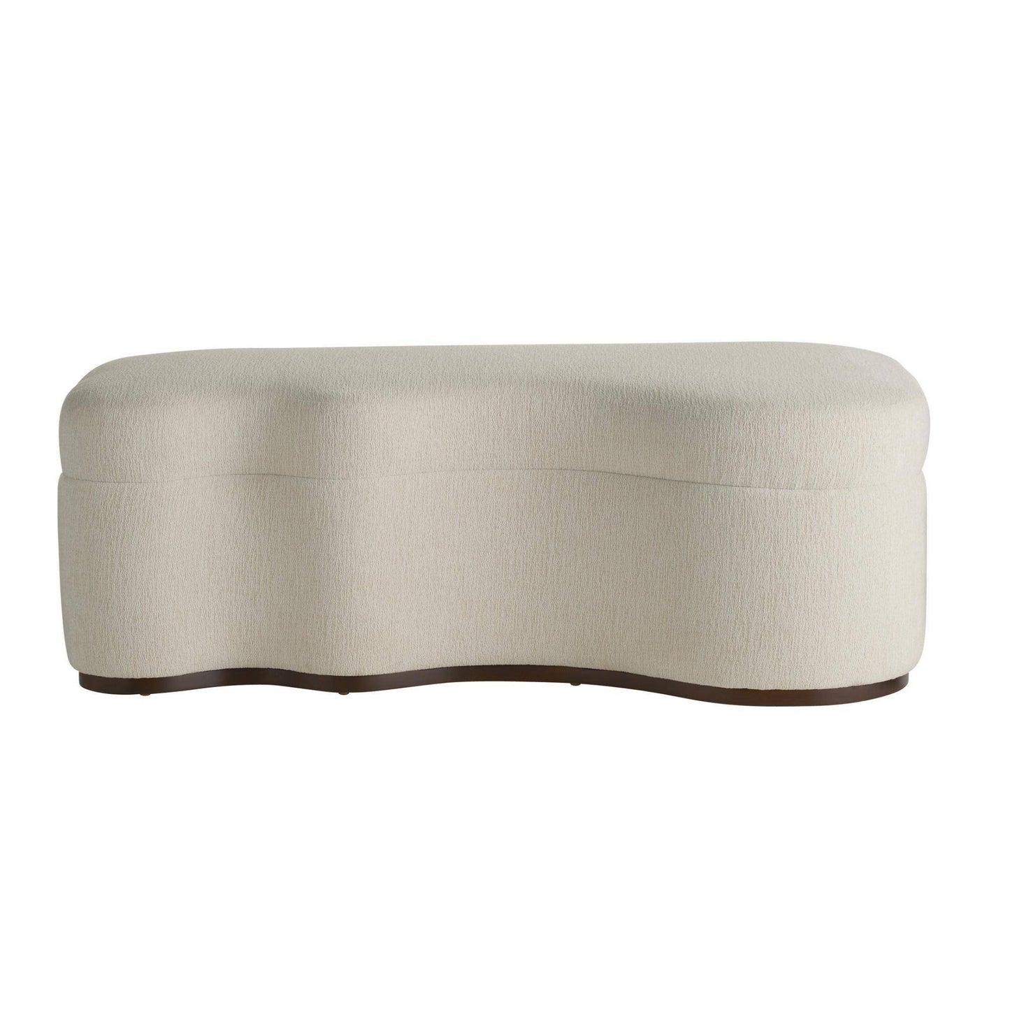 Beige wavy ottoman on a white background