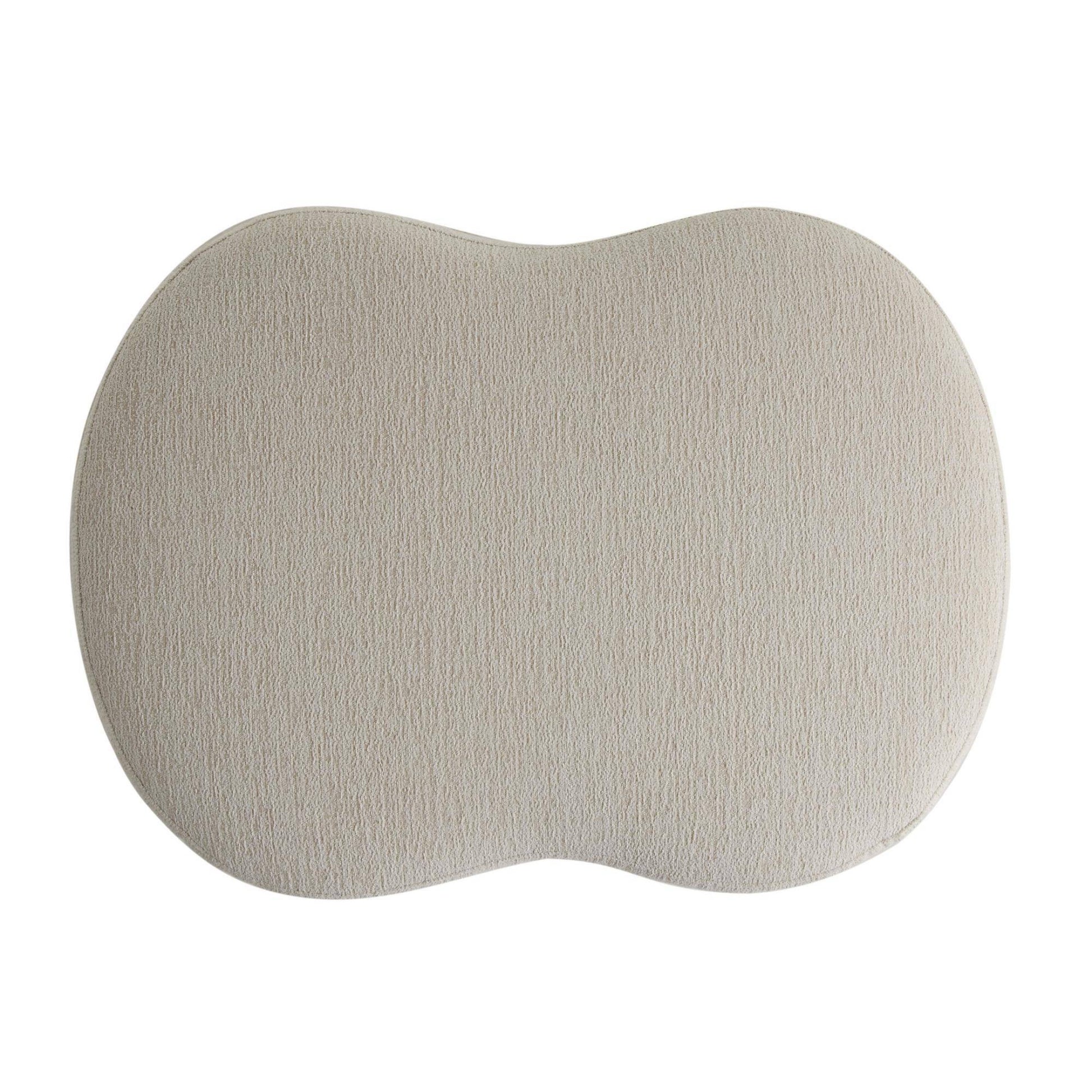 Beige ergonomic mouse pad on a white background
