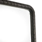 Rectangular mirror with a decorative black frame on a white background