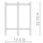 A black and white technical line drawing showing the dimensions of a frame or rack, labeled with 22.75 H on the right and 17.