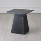 Aero Side Table Black Leathered Marble