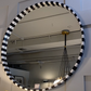 global views black and white marble mirror round shop