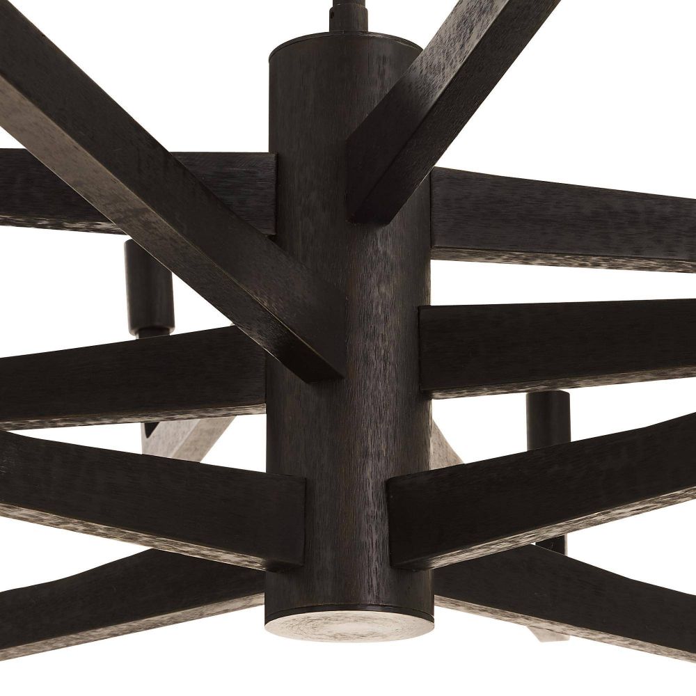 Modern ceiling light fixture with dark wood-like finish on a white background