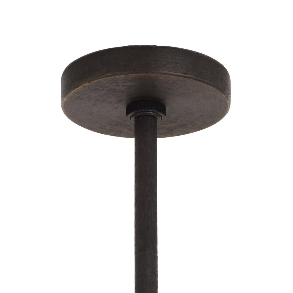 Dark metal ceiling light fixture on a white background