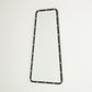 Rectangular mirror with gold studs on a white background