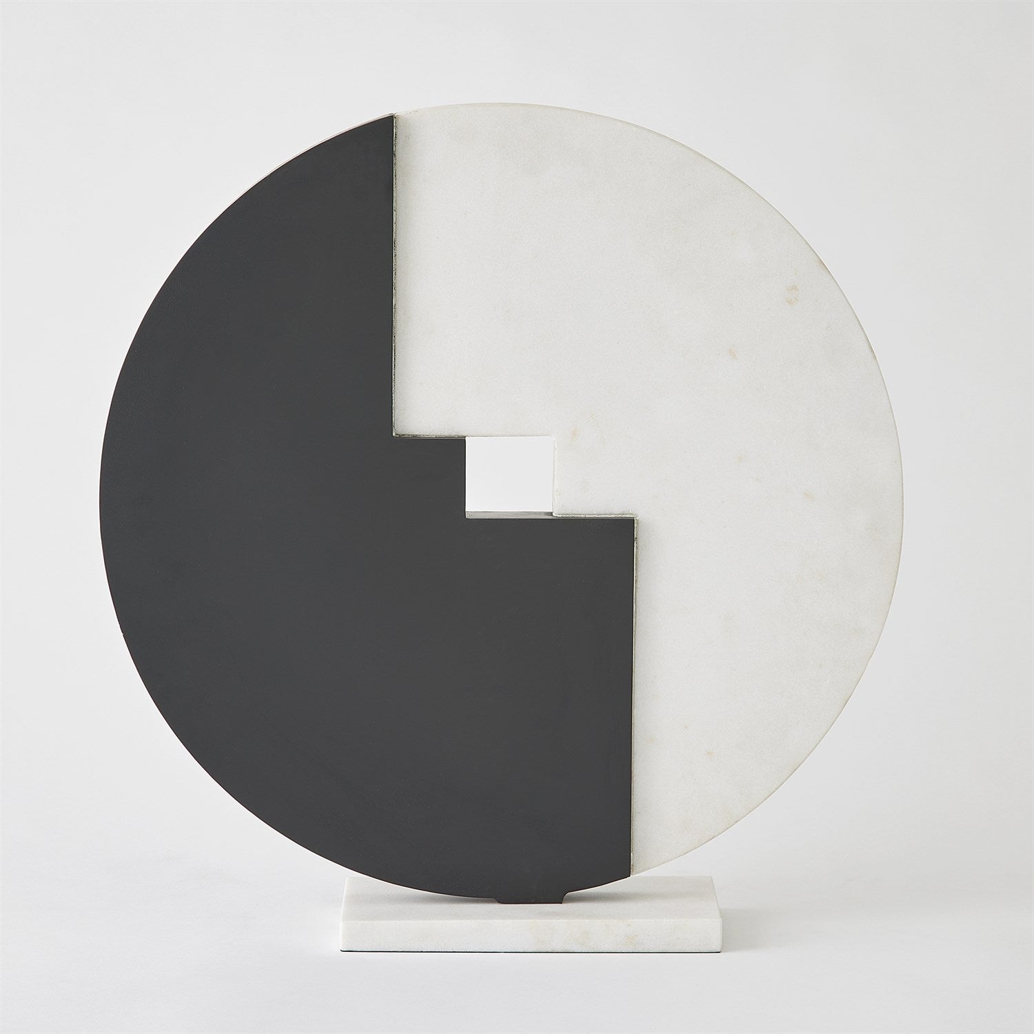 Modern lamp with black and white design on a white background